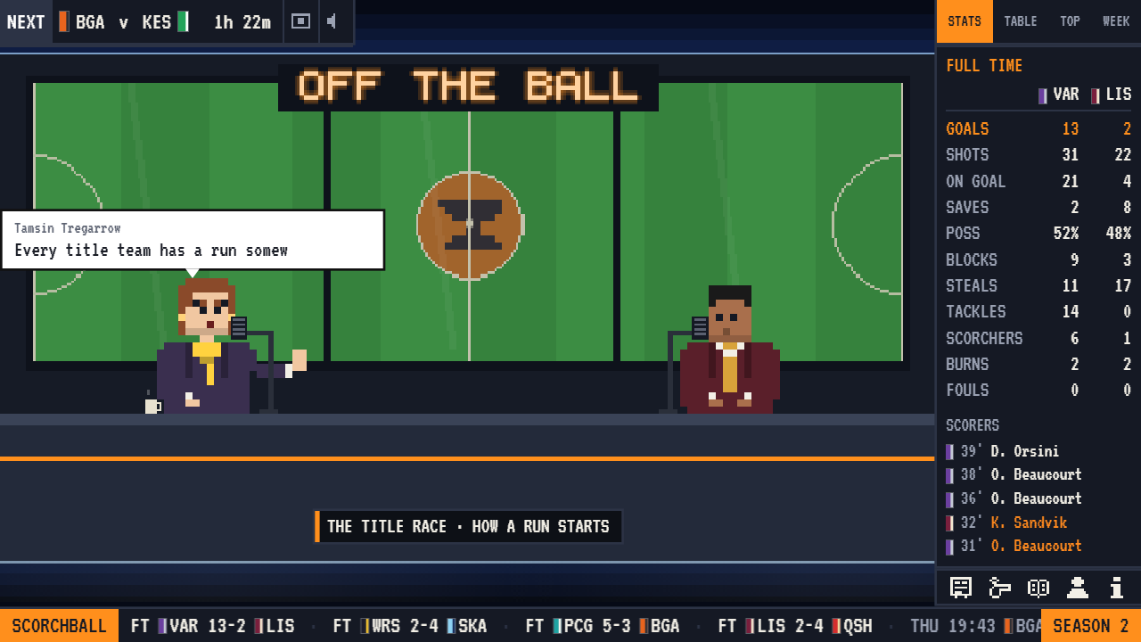 OFF THE BALL, the evening podcast: two hosts in the booth talking about the title race.